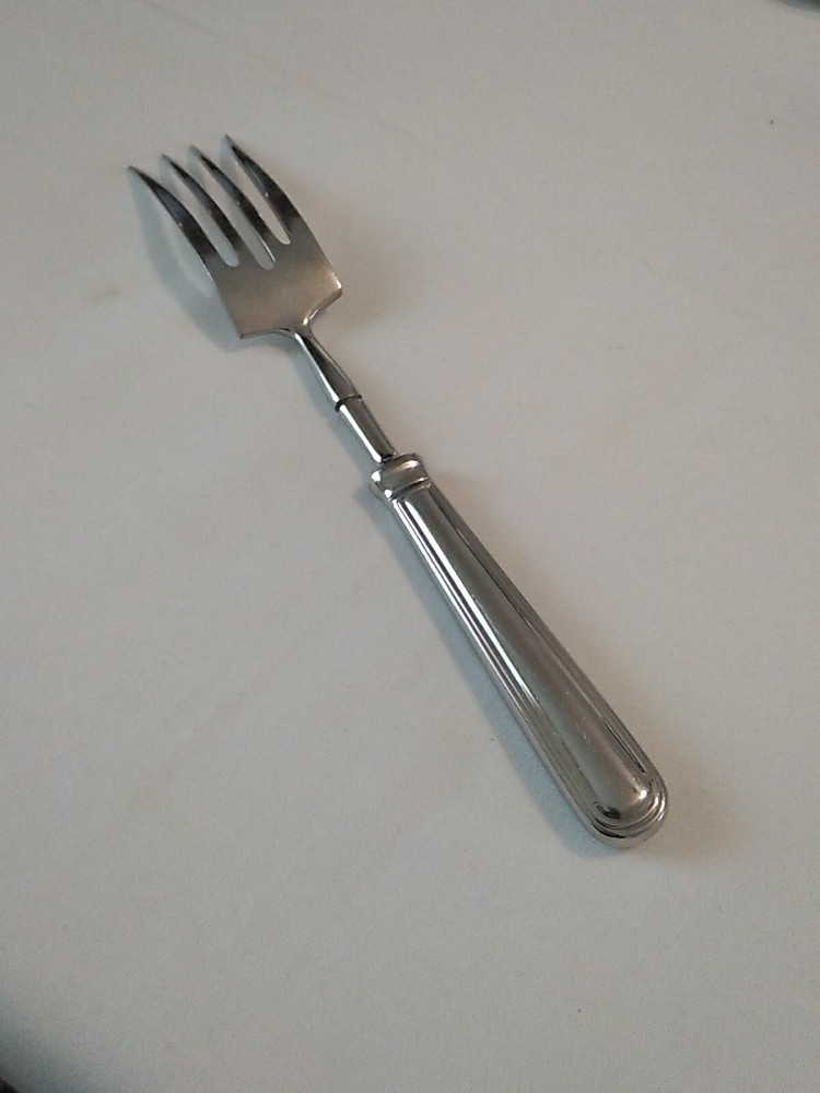 Vintage Serving Fork Glossy Stainless Flatware