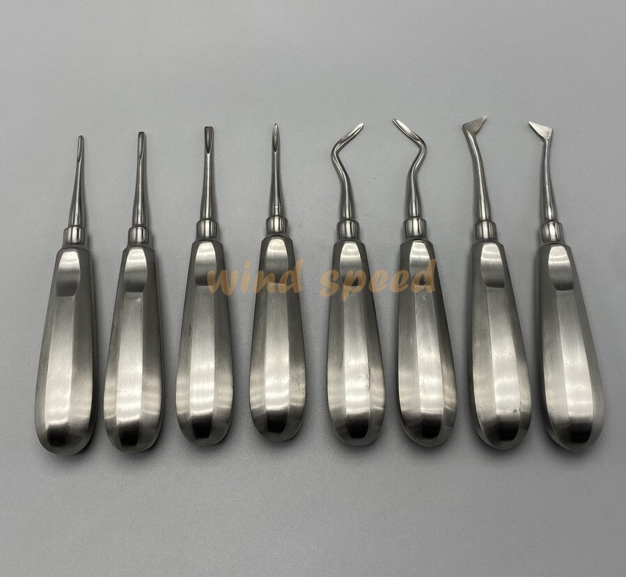 Surgical Tooth Extraction Elevators Surgery Dental Luxation Root Tools 8pcs/Kit