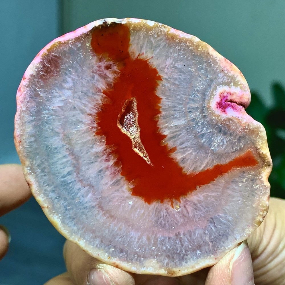 42G Natural Beautiful Agate Geode Druzy Slice Extra Large Gemstone
