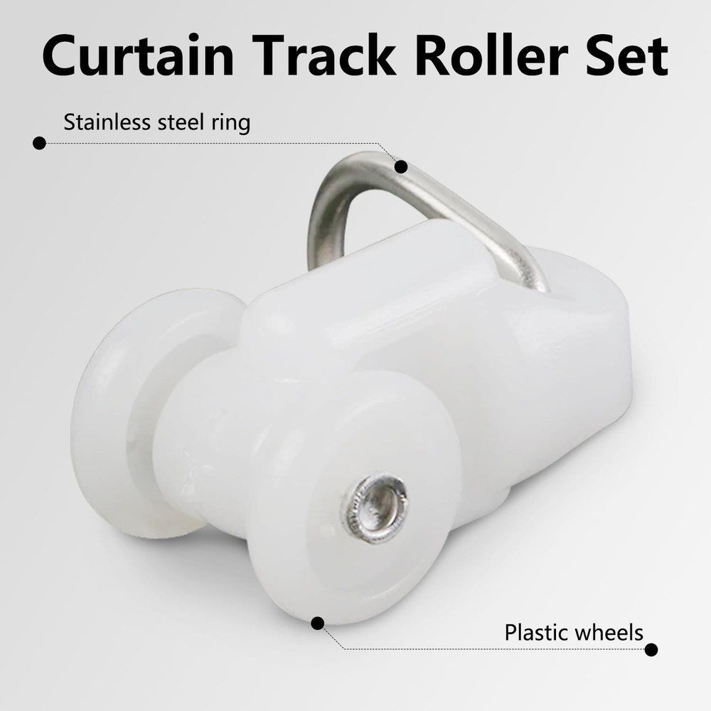 15 Pack Ceiling Curtain Track Roller HooksRoom Divider, Durable Stainless Ste...