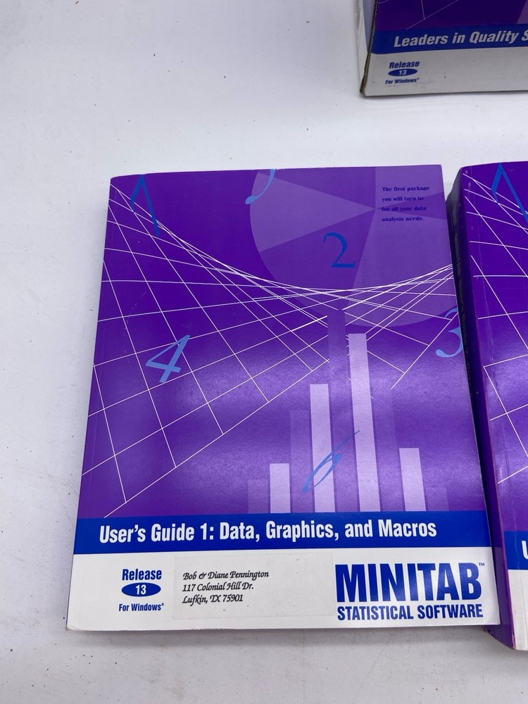 Statistical Software - Minitab 13 BOOKS MANUALS ONLY NO DISCS