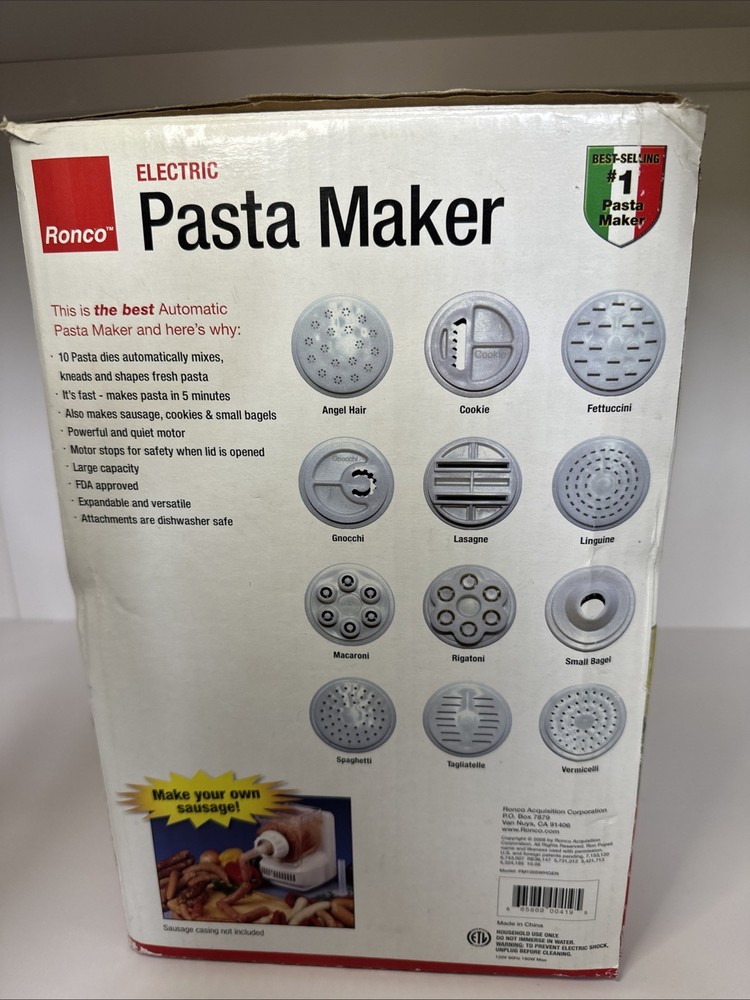 NEW Ronco Automatic Pasta/Sausage Maker, Manual, CD