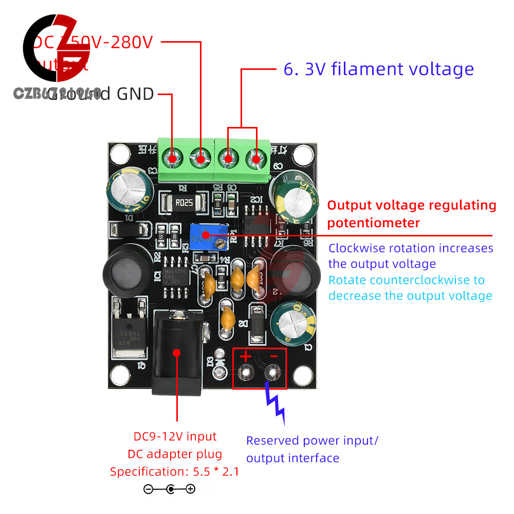 DC 9-12V to 150-280V Voltage Adjustable Boost Module Step-up Power Supply Module