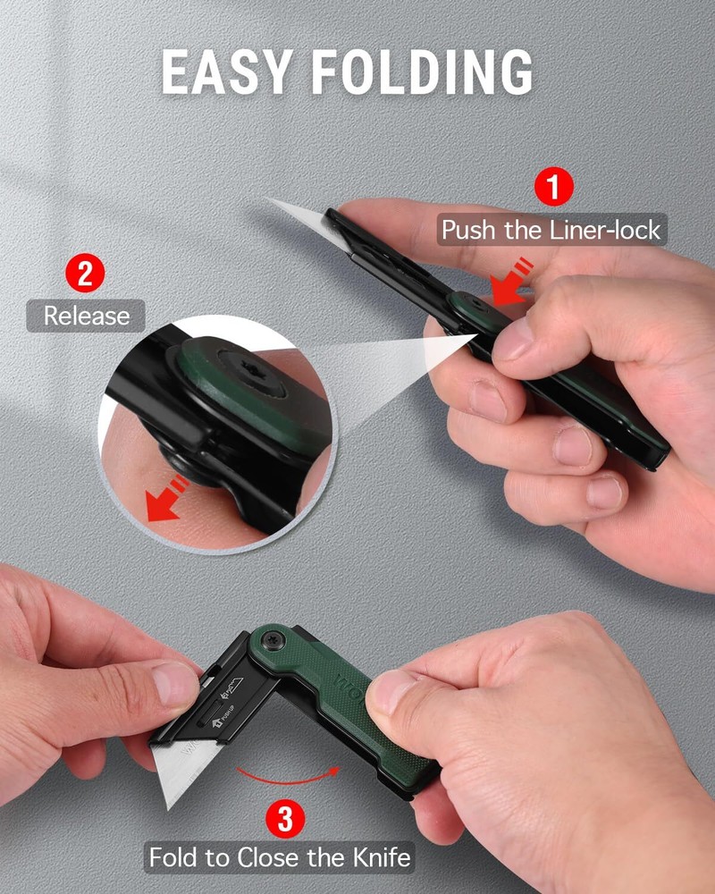 WORKPRO Folding Utility Knife 10 Extra Blade Razor Knife Quick Change Box Cutter