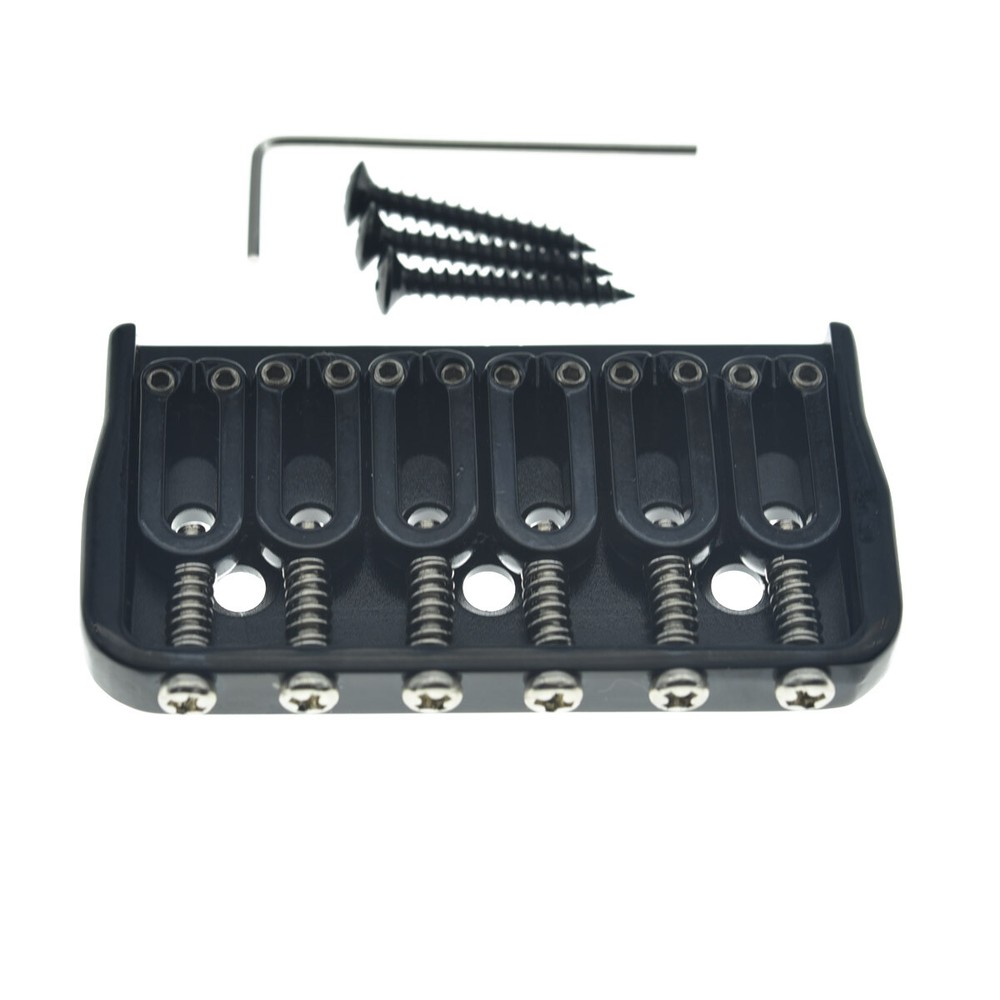 Black Guitar Fixed Bridge Guitar Hardtail Replacement Bridge for Electric Guitar