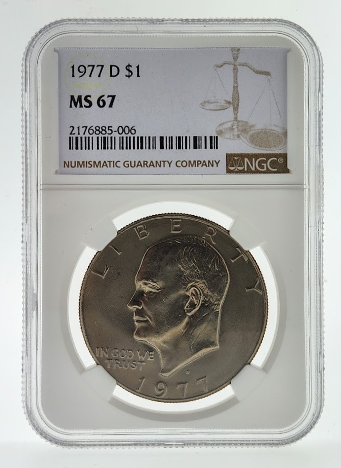 1977-D Eisenhower Dollar, NGC MS67 (Greysheet $2,600)
