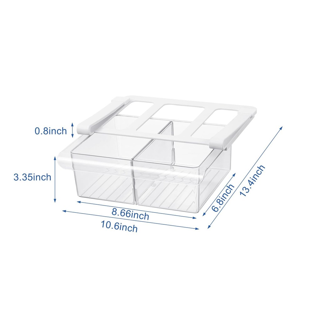 Bronkeeper PullOut Fridge Drawer Organizer Under Shelf Storage Bins for Refr...