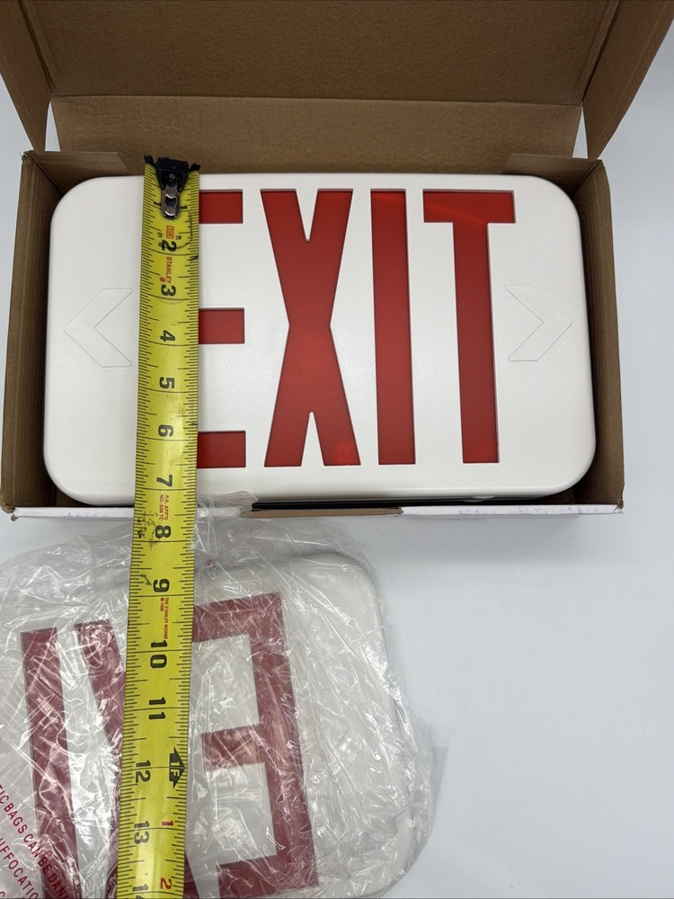 NEW Slimline LED Exit Sign – Red/Green Adjustable – Combo Emergency Light