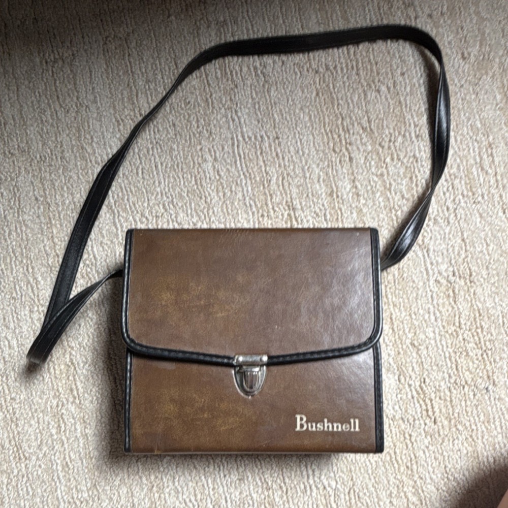 Vintage Bushnell Brown Binocular Case/Bag with Shoulder Strap