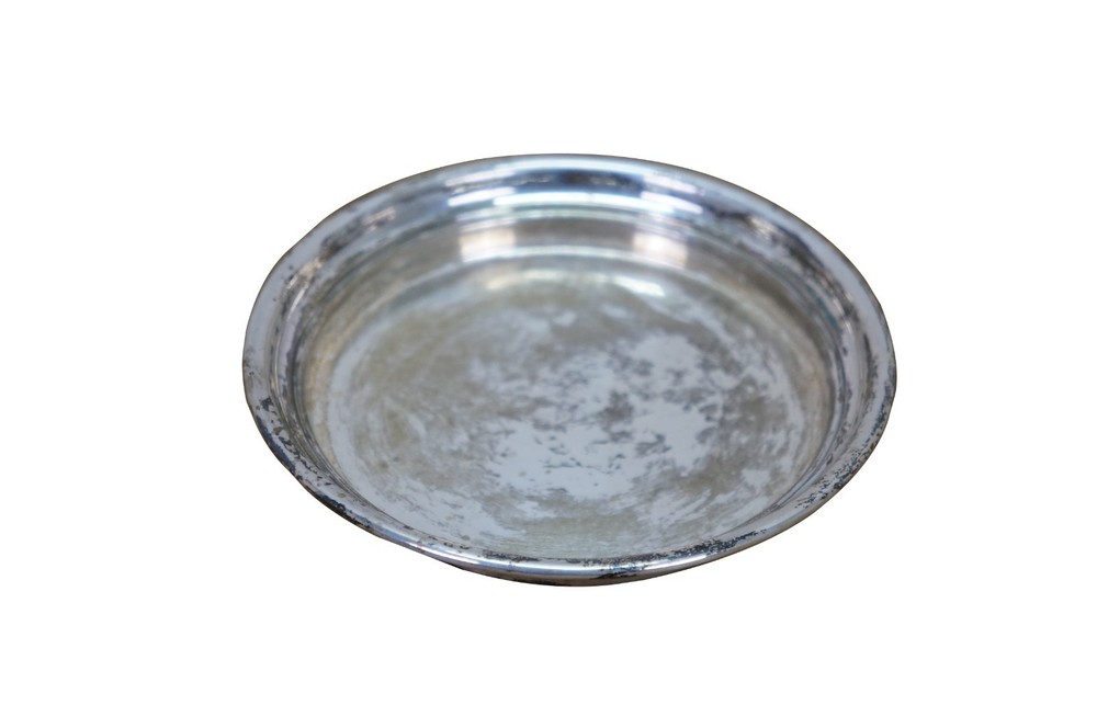 Antique Solid Sterling Silver 925 Wine Drink Bottle Coaster 53g 4.5"