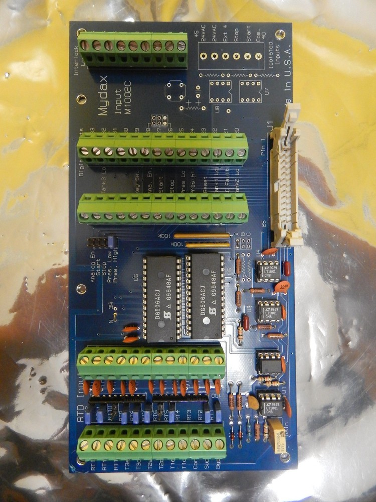 Mydax M1002C RTD Interface Input Board PCB Chiller 1M9W-T Used Working