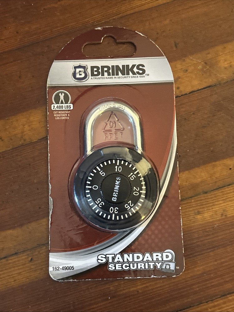 Brinks Dial Combination Padlock Black 162-49005 NEW Sealed