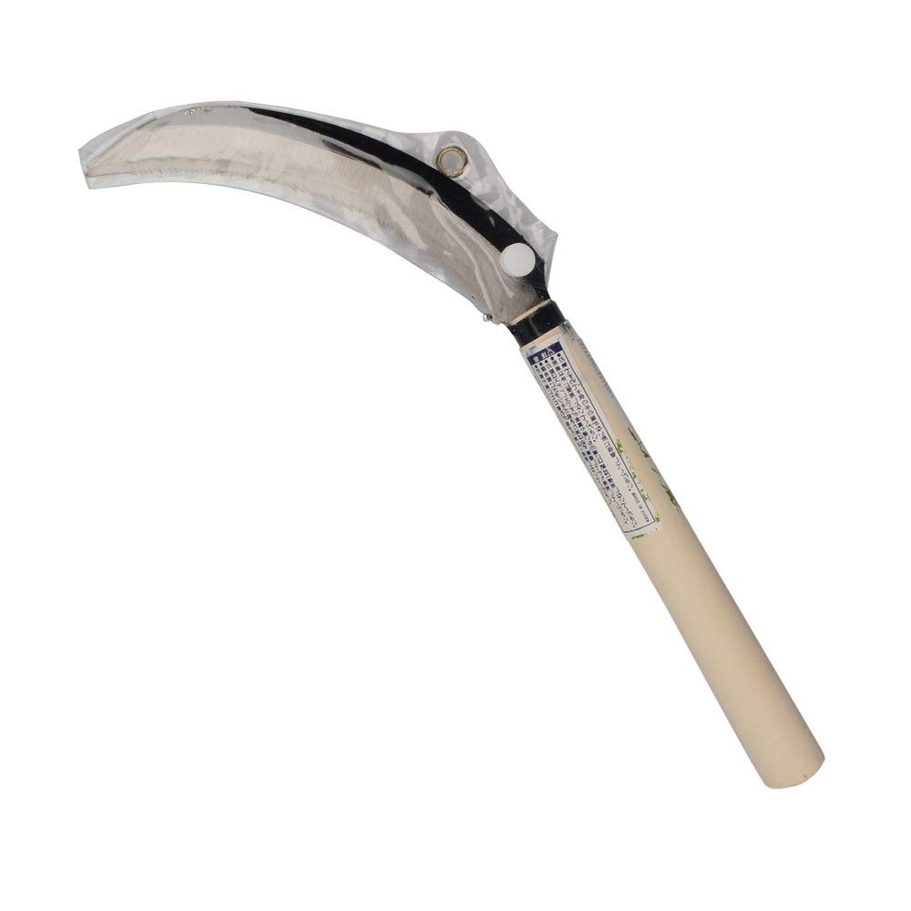 Grass Sickle, Hand held Sickle Tool with Wooden Handle, Light Serration, 6.5-...