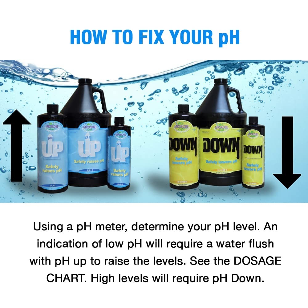 Microbe Life Hydroponics pH Down Control Liquid, Premium 16 Ounces, Yellow