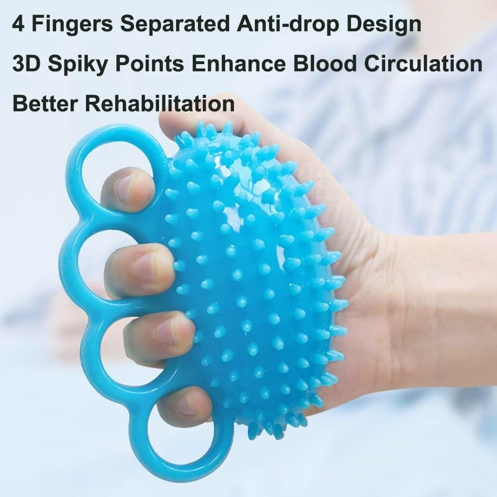 Finger Exerciser Balls for Hand Physical Therapy, Grip Strength Blue-1