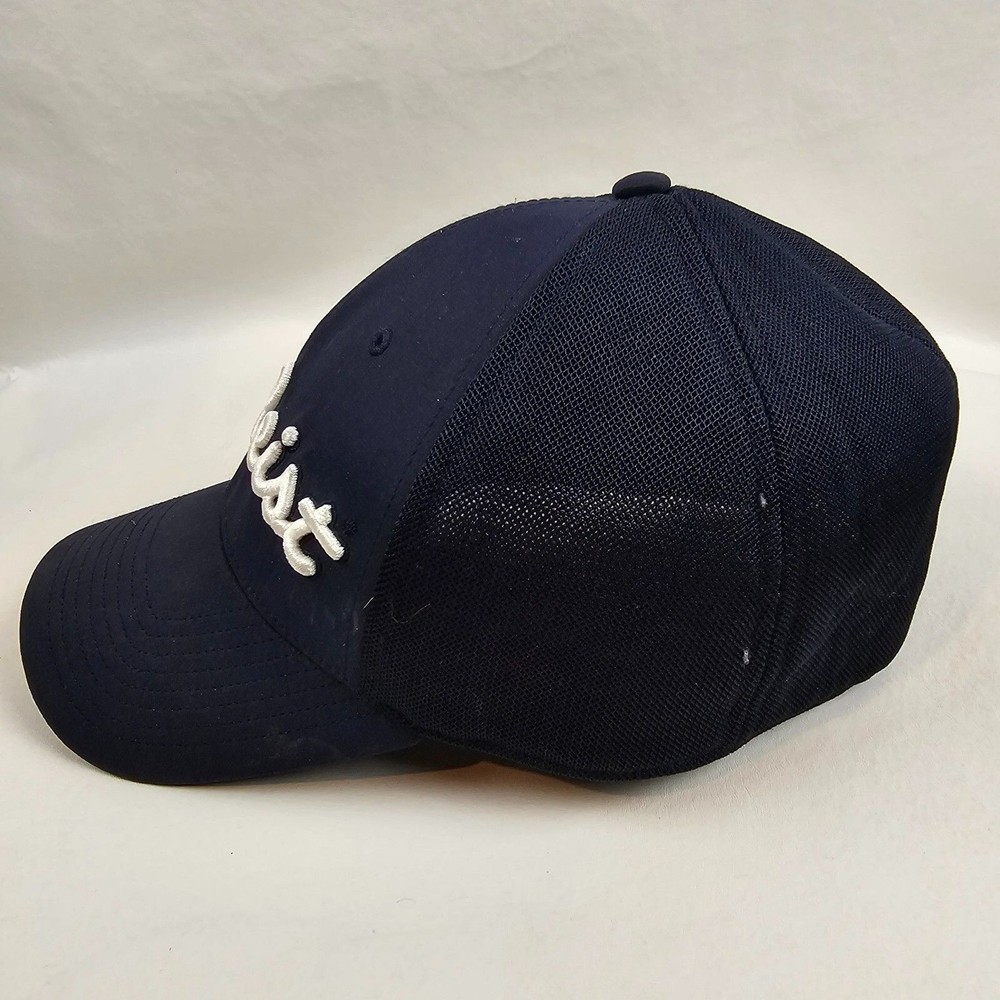 Titleist Hat Men Medium Large Blue Flex Fitted Golf Hat Cap Baseball Embroidered