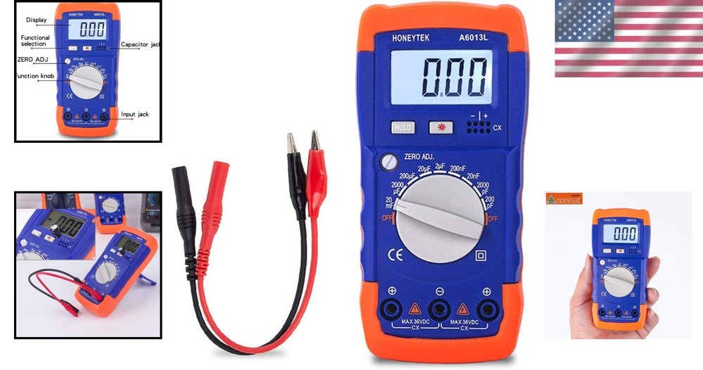 Professional LCD Capacitor Tester - Battery Operated with Two Testing Methods