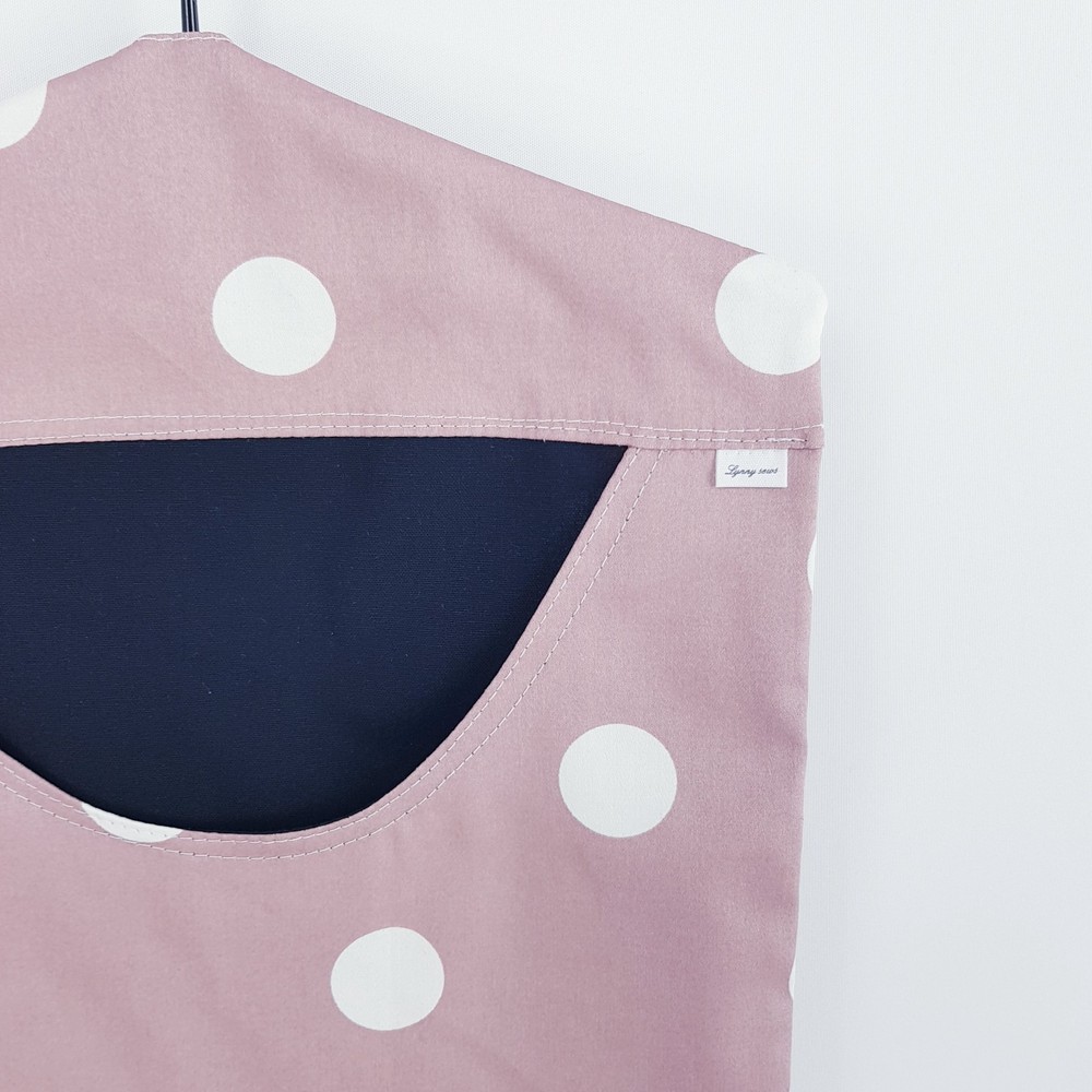 Peg Bag Handmade Dusty Pink White Spotted Lined Laundry Clothes Peg Holder
