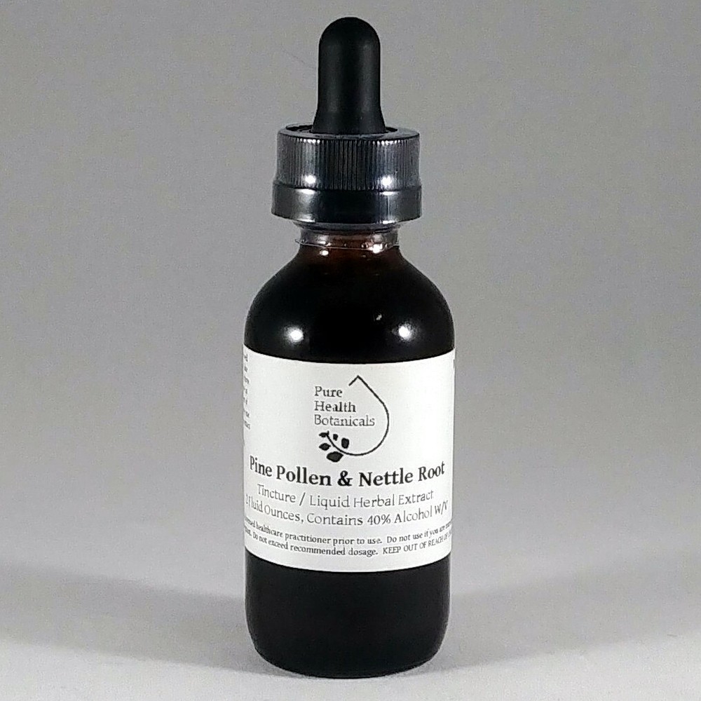 Pine Pollen & Nettle Root Combination Tincture/Extract, Multiple Sizes