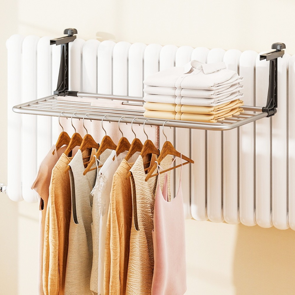 Portable Clothes Drying Rack w/Adjustable & Foldable Brackets Radiator Airer