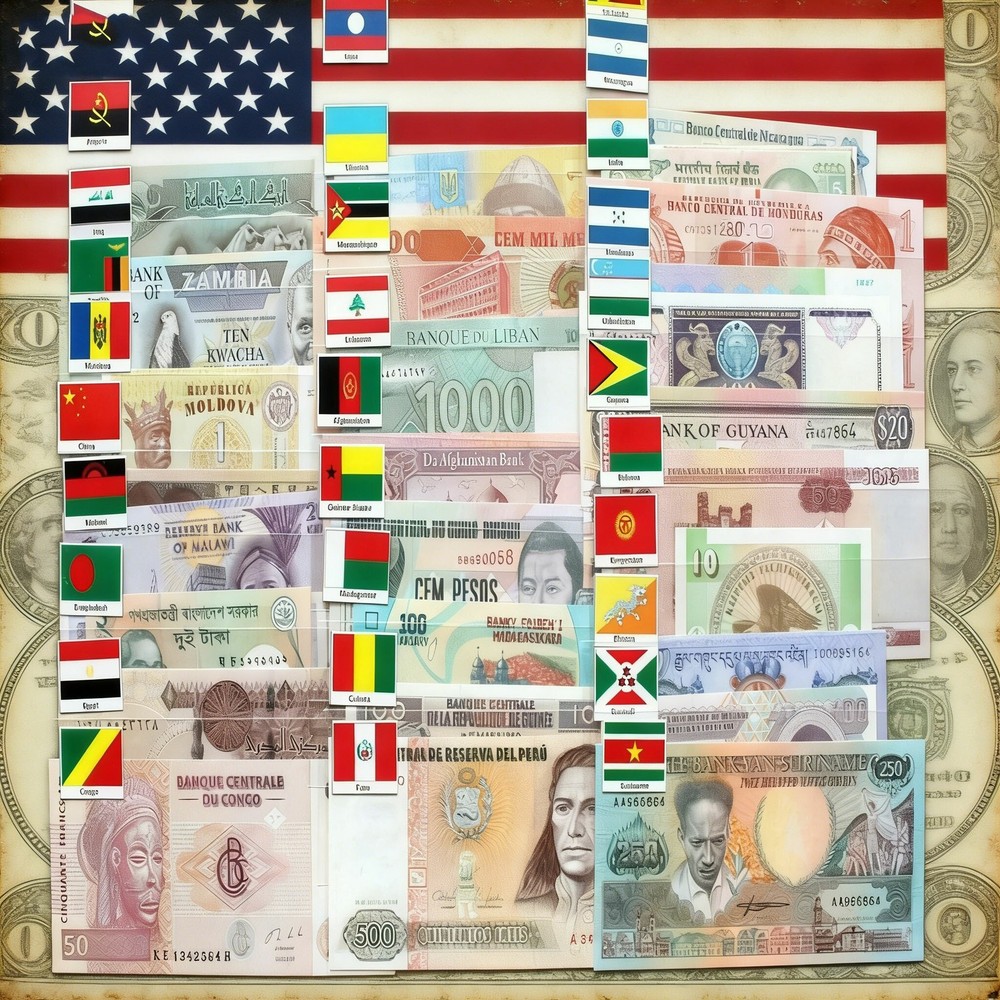 100 Pcs UNC World Banknotes Different Foreign Paper Money Collection Gift Set