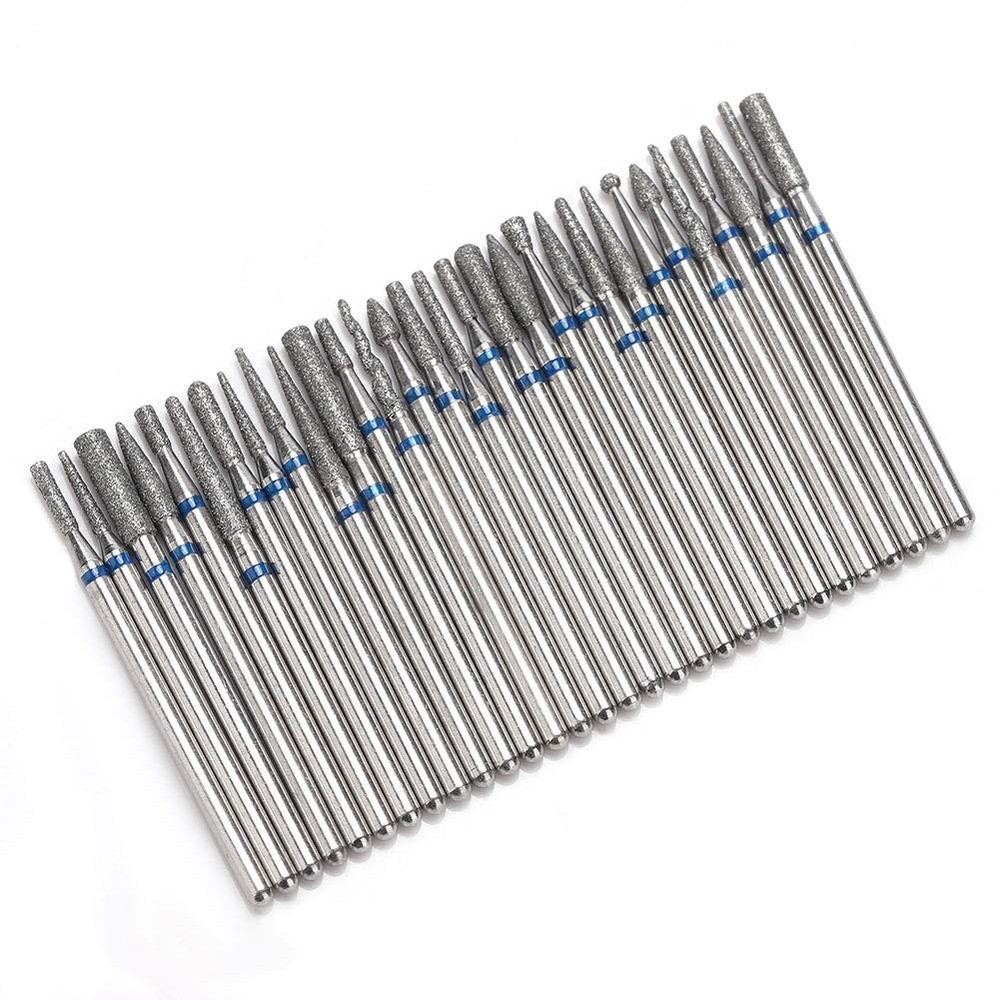 Nail Drill Bits - 3/32“ Carbide Cuticle Bits with Case for Most Manicure Mach...