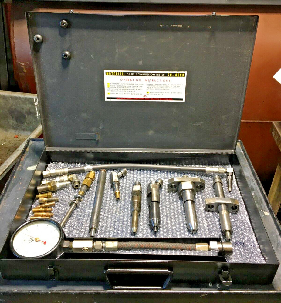 Motorite/Bacharach Diesel Compression Test Kit w/ Steel Storage Case