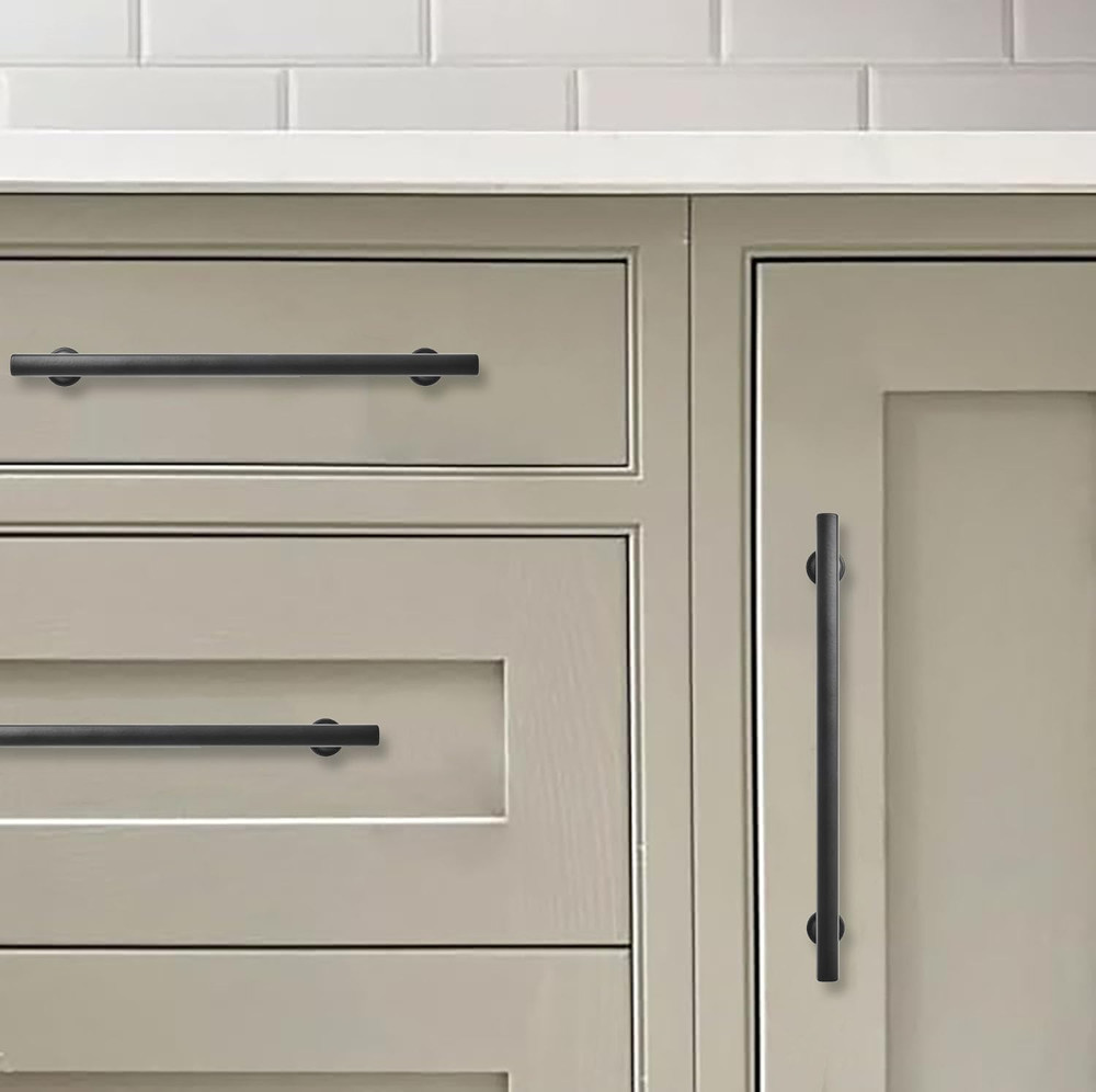 10 Pack 8" Matte Black Cabinet Pulls - Heavy Duty Kitchen Hardware