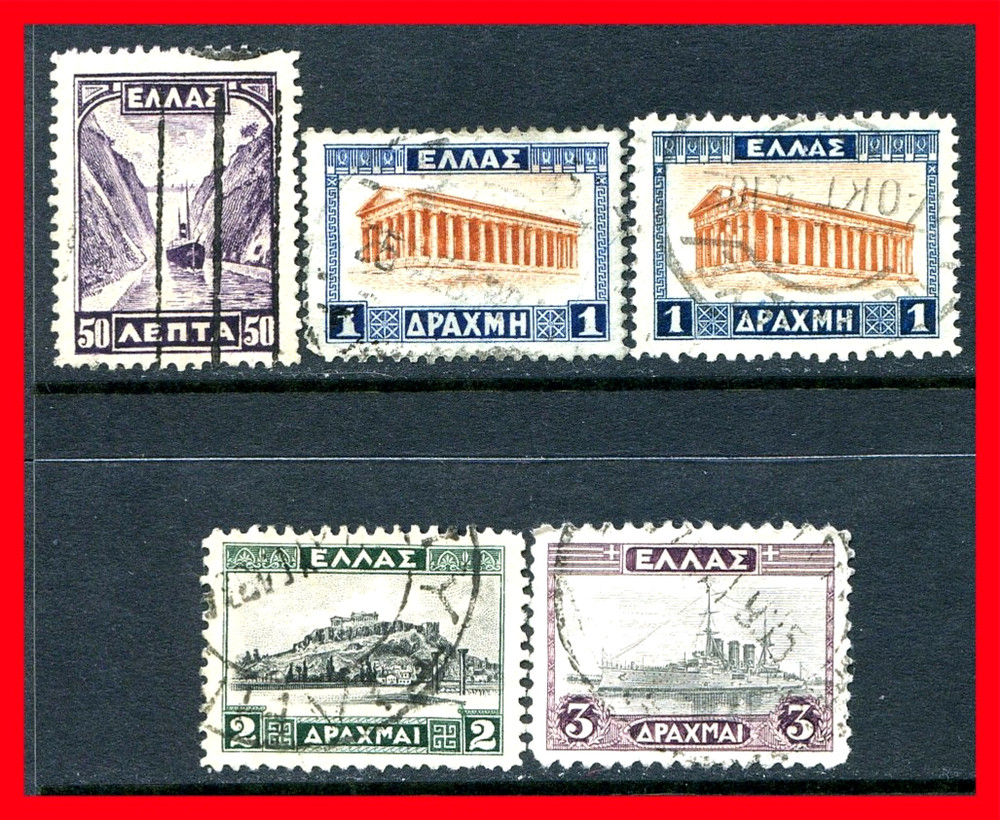 Greece Postage Stamps Scott 364-368, Used Partial Set!! Gr65d