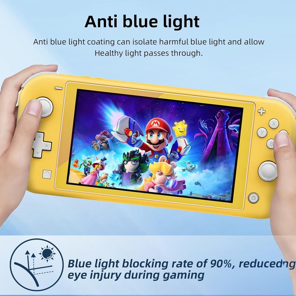 2-Pack Tempered Glass Screen Protector for Switch Lite 5.5 - Blue Light Blocking