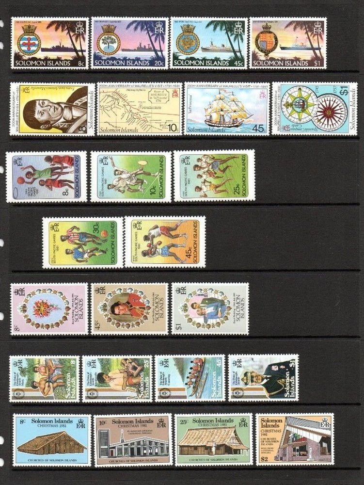 SOLOMON ISLS MNH 1981 COMPLETE YEAR SETS
