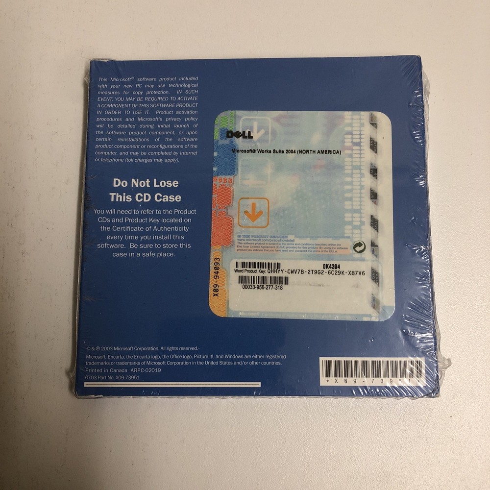 FACTORY SEALED Microsoft Works Suite 2004 PC Software Disc w/ Product Key