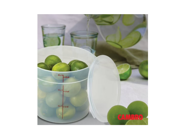 Cambro Round Translucent Container with Lid 6 qt., 2 pk.