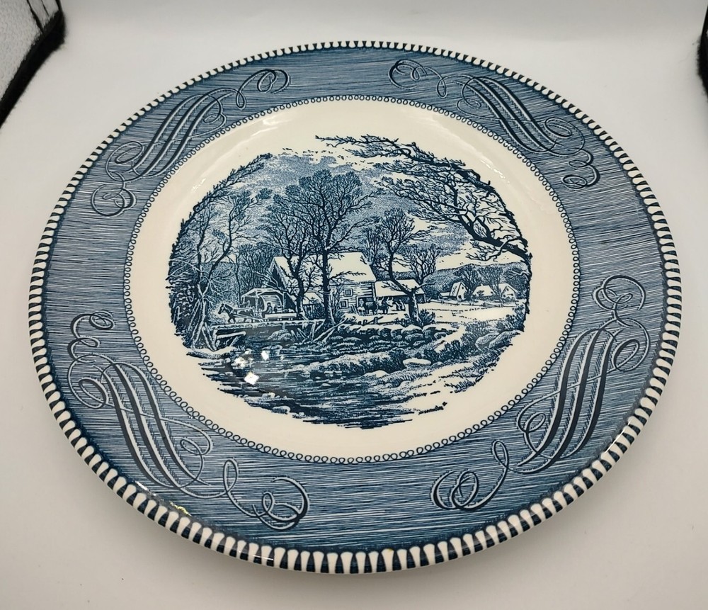 Royal Currier & Ives Blue Dinner Plate