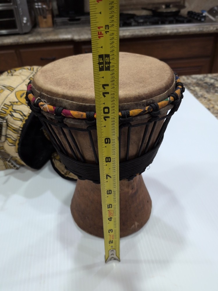African Dejembe Drum With Carrying Case