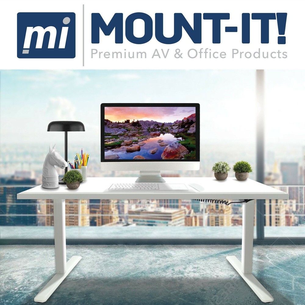 Mount-It! Electric Standing Desk Frame | White, Open Box