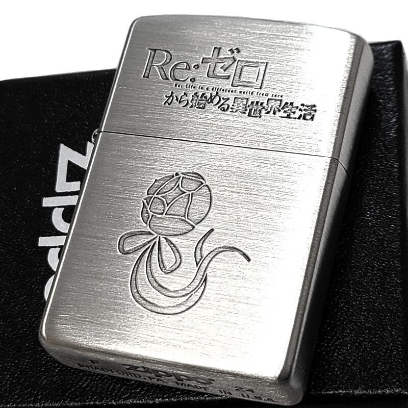 Zippo Re Zero Emilia Silver Satin Etching 2 Sided Processing Lighter Regular