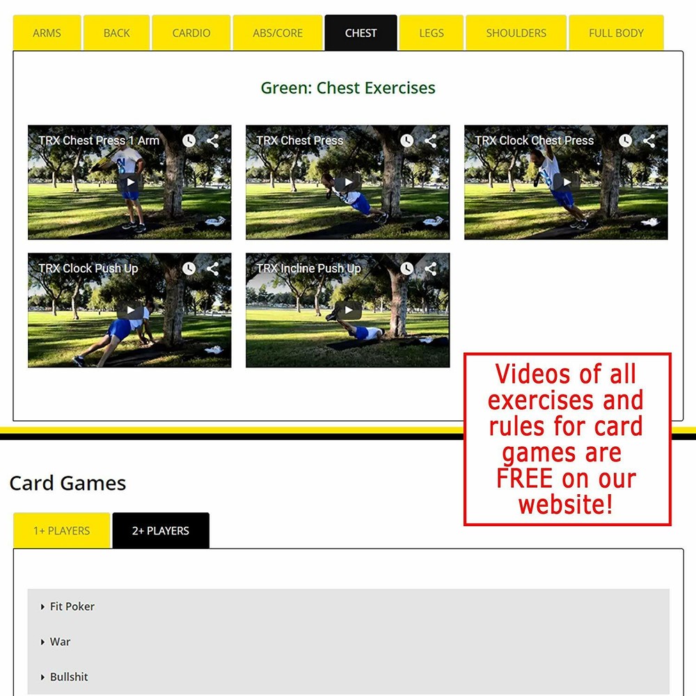 STACK 52 Suspension TRI Exercise Workout Card Game Home Fitness Training Program