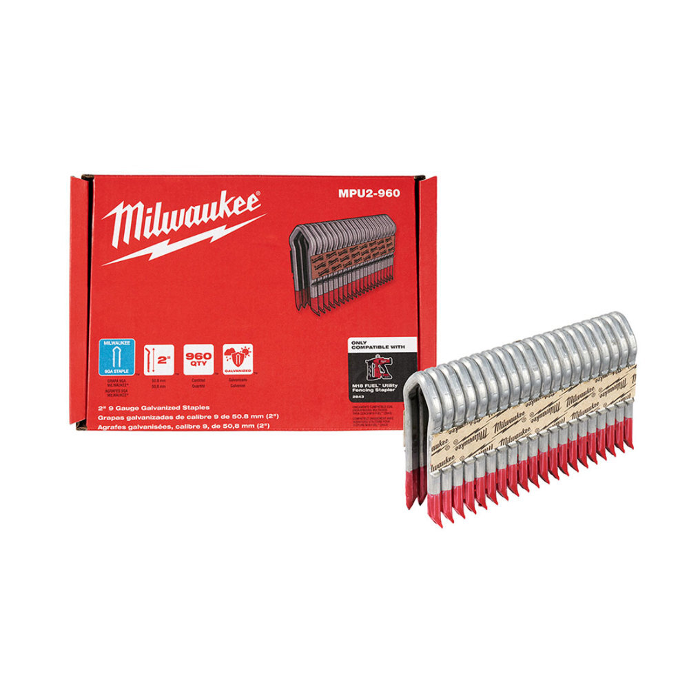 Milwaukee Galvanized Staples 2'' 9 Gauge