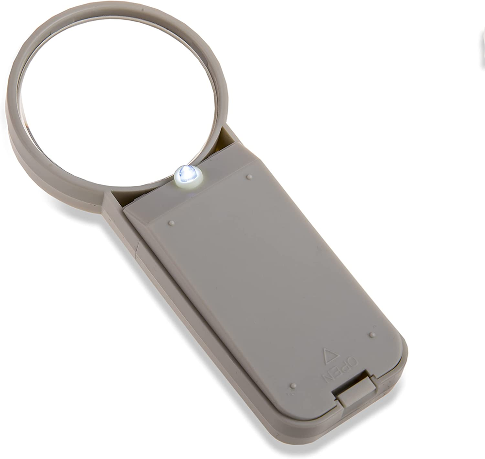 Illuminated LED Lighted 5X Hand Held 2.5'' Aspheric Magnifier (Sv-50),White