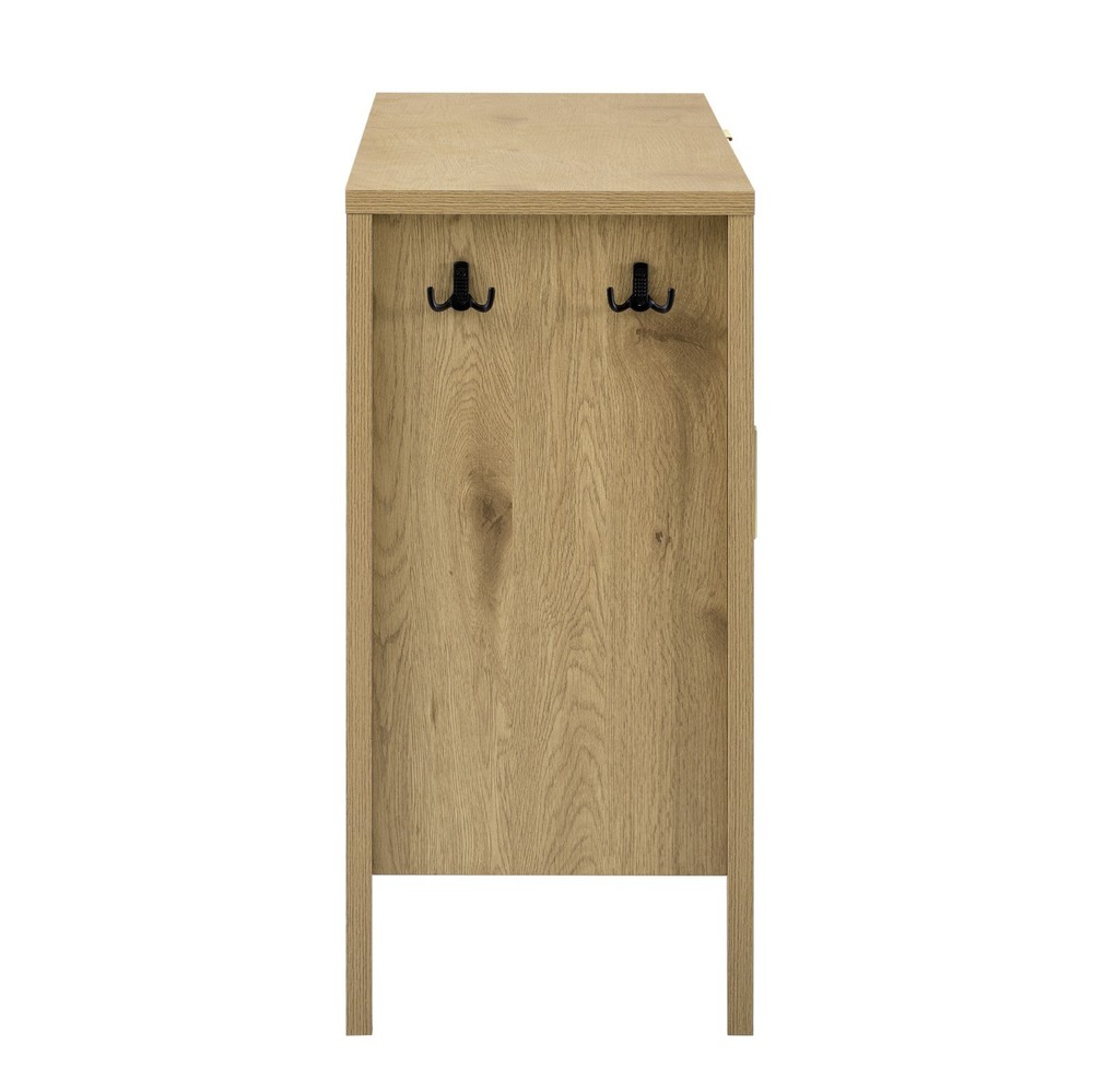 U-Style Modern Wave-Pattern Sideboard (3 Drawers, Hooks, Extra Leg, Large Storag