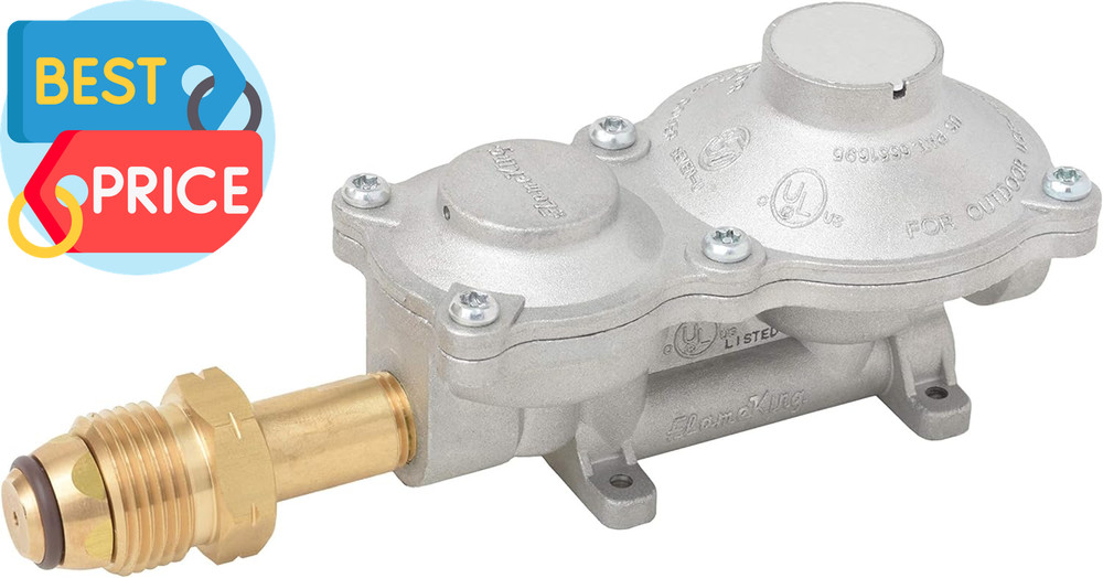 2 Stage Propane LP Horizontal Super Compact Regulator with POL for RV Vans