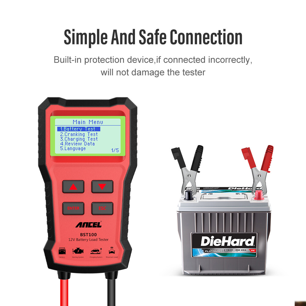 Ancel 12V Light Truck Car Van Battery Tester Charging Analyzer Diagnostic Tool