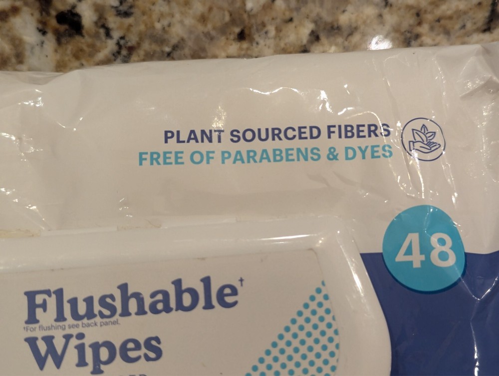 Because Flushable Wipes Alcohol Free 48 Wipes