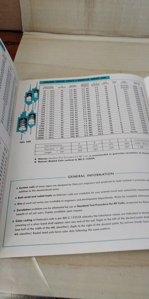 1958 ~ Delevan Electronics ~ Catalog ~ Molded Choke Coils