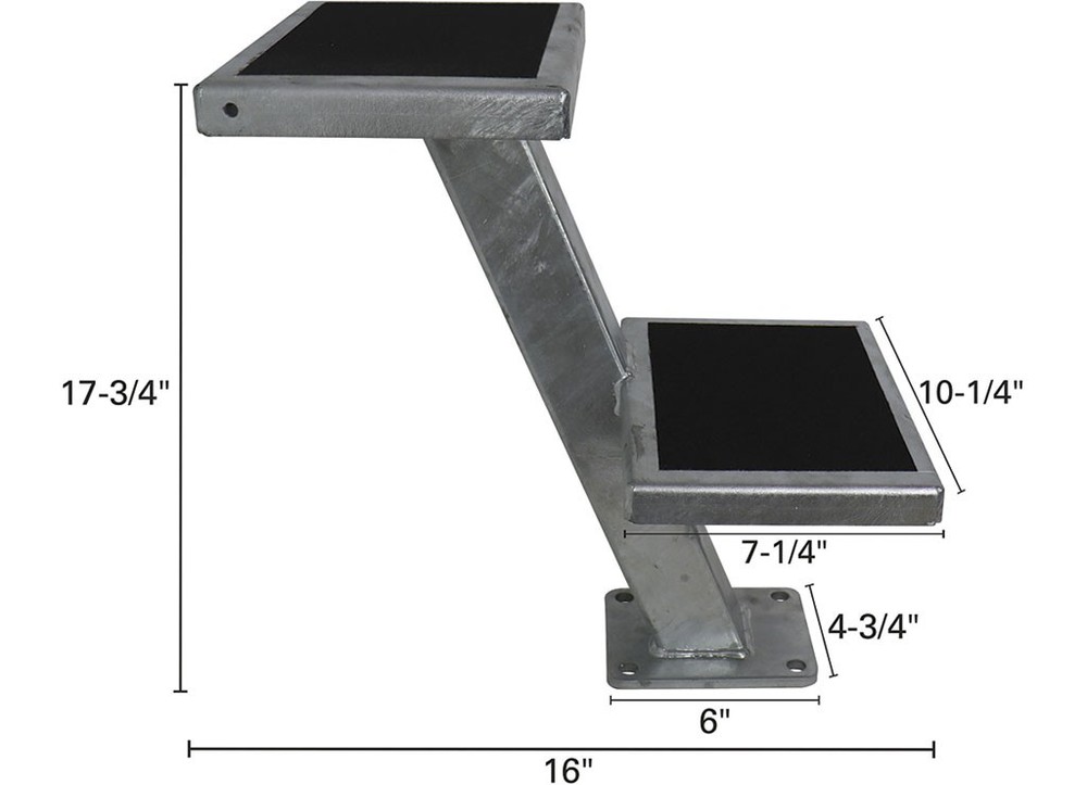 Extreme Max 3006.6812 Galvanized Trailer Tongue Step - Double, Silver