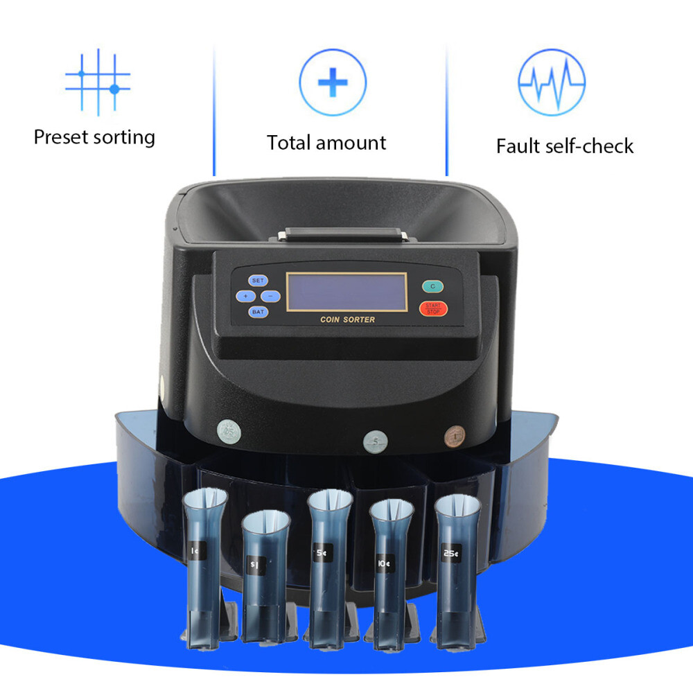 Coin Sorter Counter Digital Automatic Electronic Counting Change US