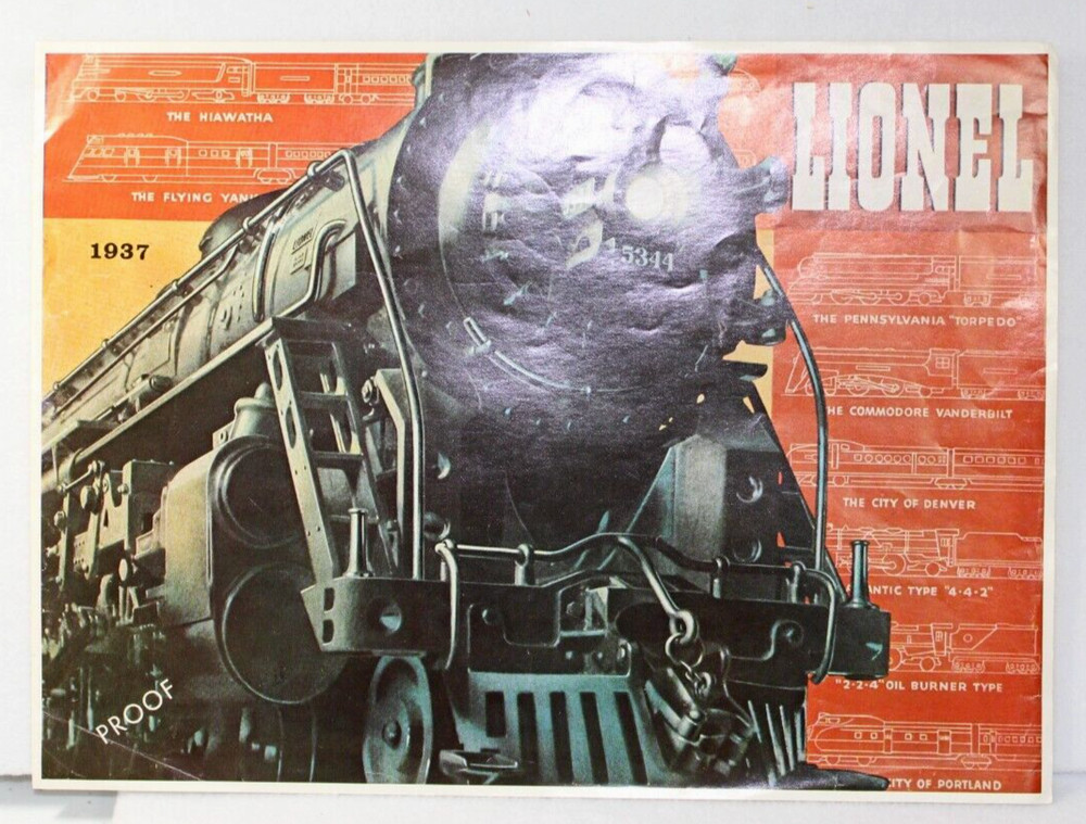 LIONEL 1937 CATALOG COVER REPRO PRINTER PROOF