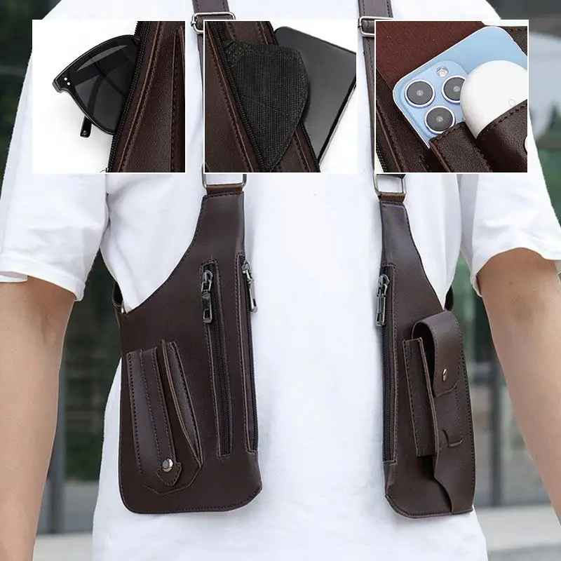 Double Shoulder Strap Multi-Pocket Outdoor Anti-Theft Tactical Bag