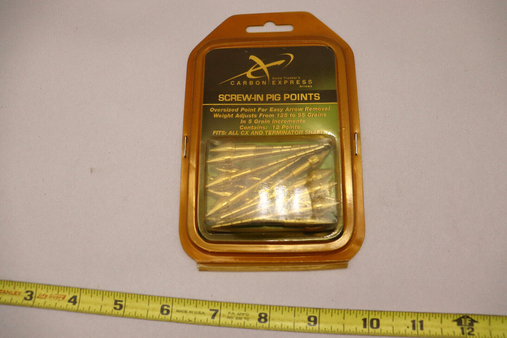 NEW NOS Game Tracker Carbon Express Screw-in Pig Points Adj.weights  12 pack